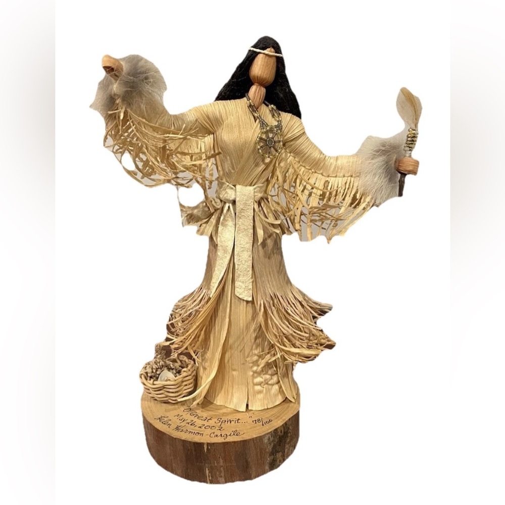 Vintage Helen Harmon Cornhusk Doll Figure Folk Native American Indian Spirit Y2K